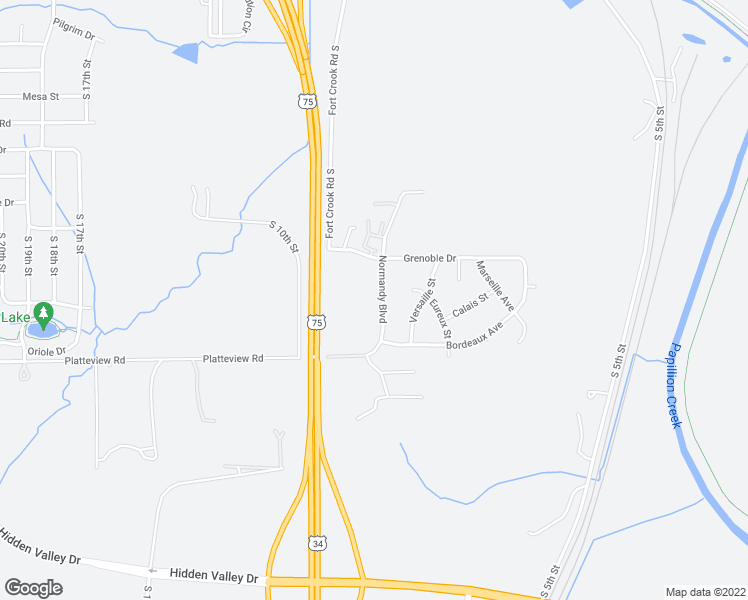 map of restaurants, bars, coffee shops, grocery stores, and more near 15008 Normandy Boulevard in Bellevue