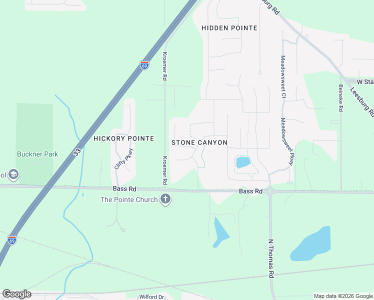 map of restaurants, bars, coffee shops, grocery stores, and more near 5112 Salt Trail Canyon Pass in Fort Wayne