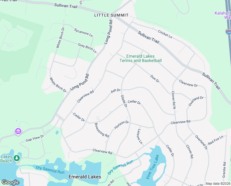 map of restaurants, bars, coffee shops, grocery stores, and more near 4713 Ash Drive in Long Pond