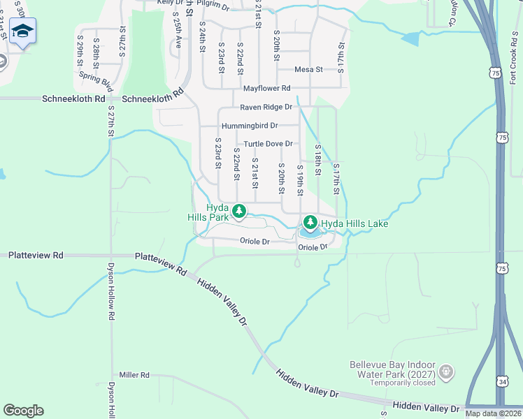 map of restaurants, bars, coffee shops, grocery stores, and more near 2009 Meadowlark Lane in Bellevue