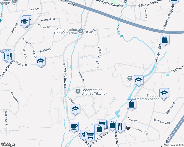map of restaurants, bars, coffee shops, grocery stores, and more near 10 Swallow Avenue in Spring Valley