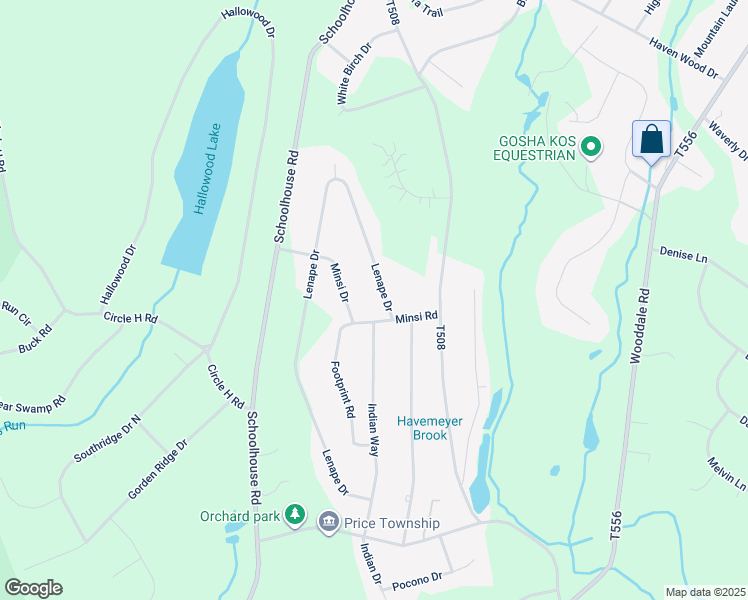 map of restaurants, bars, coffee shops, grocery stores, and more near 5 Lenape Drive in East Stroudsburg