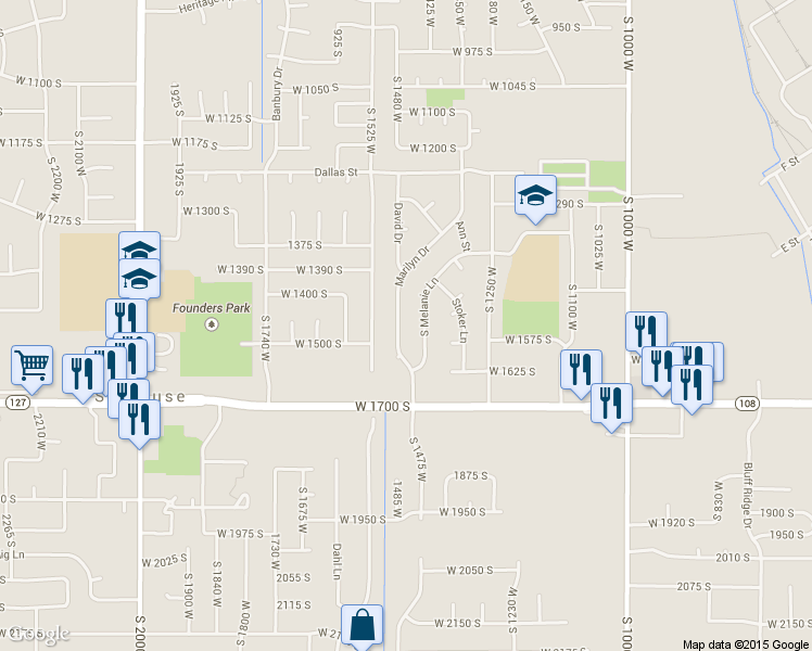 map of restaurants, bars, coffee shops, grocery stores, and more near 1543 Marilyn Drive in Syracuse