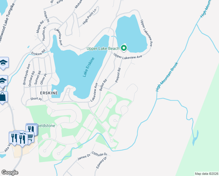 map of restaurants, bars, coffee shops, grocery stores, and more near 75 Bellot Road in Ringwood