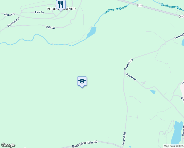map of restaurants, bars, coffee shops, grocery stores, and more near Summit Road in Monroe County