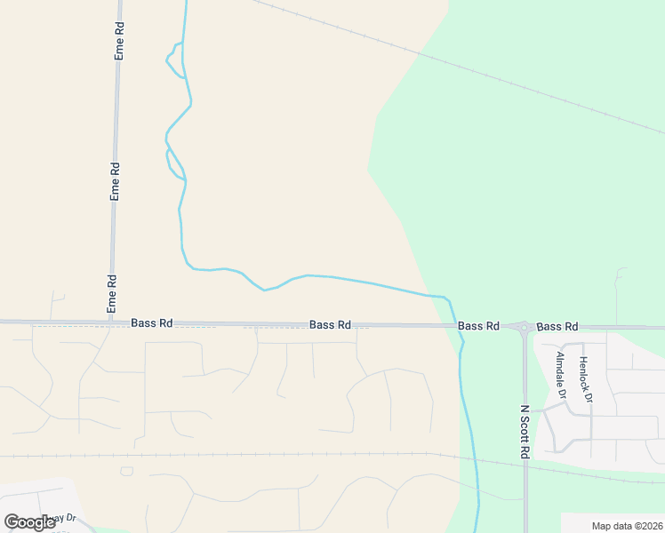 map of restaurants, bars, coffee shops, grocery stores, and more near 10800 Bass Road in Fort Wayne