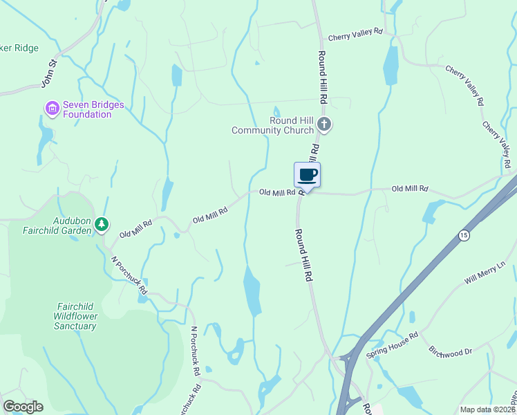 map of restaurants, bars, coffee shops, grocery stores, and more near 170 Old Mill Road in Greenwich