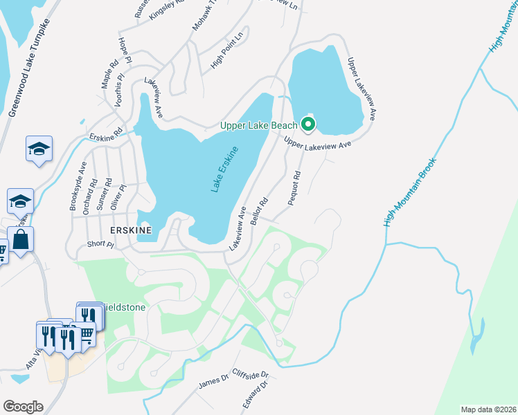 map of restaurants, bars, coffee shops, grocery stores, and more near 54 Bellot Road in Ringwood