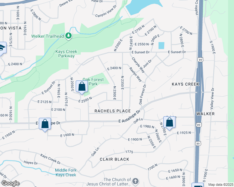 map of restaurants, bars, coffee shops, grocery stores, and more near 2202 North 2300 East in Layton