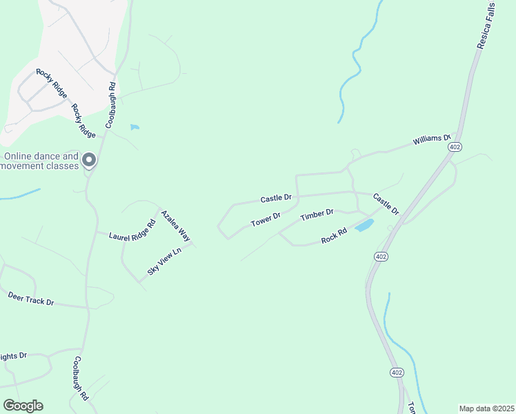 map of restaurants, bars, coffee shops, grocery stores, and more near 213 Castle Drive in East Stroudsburg