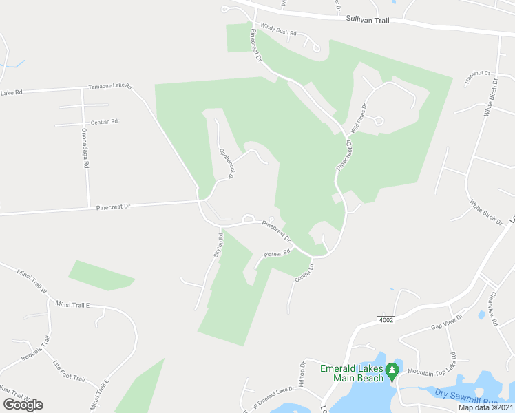 map of restaurants, bars, coffee shops, grocery stores, and more near 104 Meenesink Lane in Pocono Pines