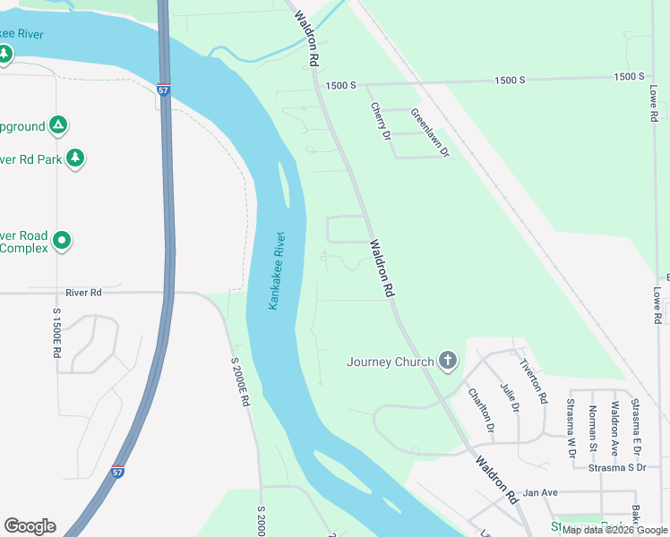 map of restaurants, bars, coffee shops, grocery stores, and more near 9 Old Orchard Lane in Kankakee