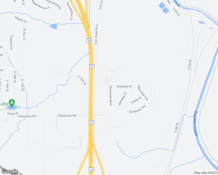 map of restaurants, bars, coffee shops, grocery stores, and more near 14902 Normandy Boulevard in Bellevue