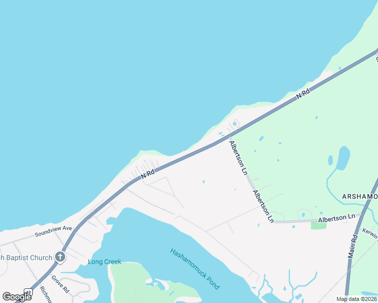 map of restaurants, bars, coffee shops, grocery stores, and more near 55835 North Road in Greenport