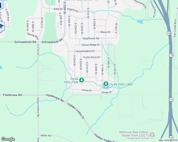 map of restaurants, bars, coffee shops, grocery stores, and more near 14909 South 21st Street in Bellevue