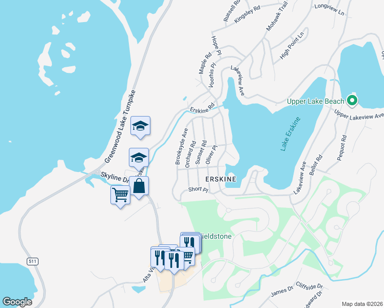 map of restaurants, bars, coffee shops, grocery stores, and more near 31 Orchard Road in Ringwood