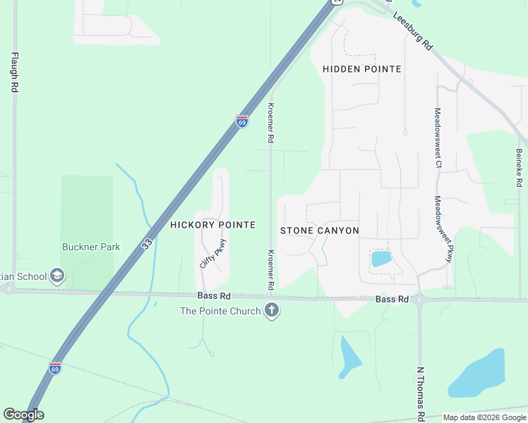 map of restaurants, bars, coffee shops, grocery stores, and more near 1929 Kroemer Road in Fort Wayne