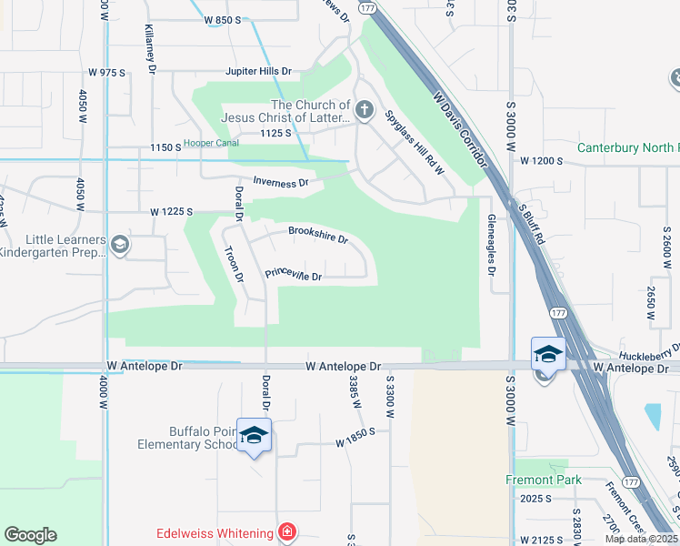 map of restaurants, bars, coffee shops, grocery stores, and more near 3592 West Princeville Drive in Syracuse