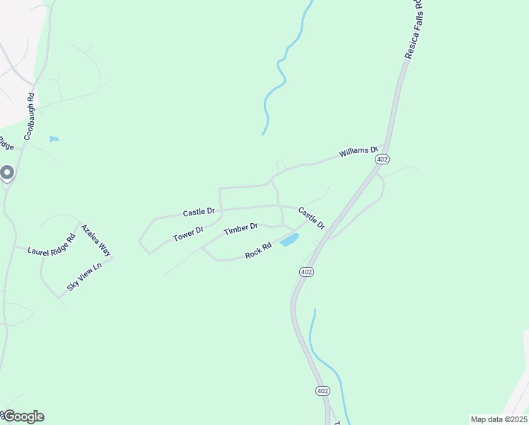 map of restaurants, bars, coffee shops, grocery stores, and more near 157 Castle Drive in East Stroudsburg