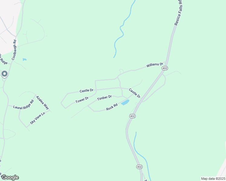 map of restaurants, bars, coffee shops, grocery stores, and more near 157 Castle Drive in East Stroudsburg