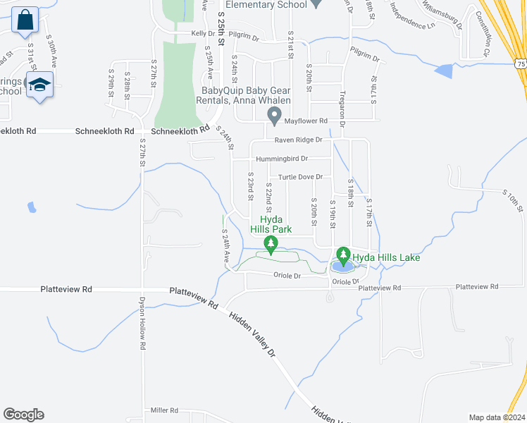 map of restaurants, bars, coffee shops, grocery stores, and more near 14908 South 22nd Street in Bellevue