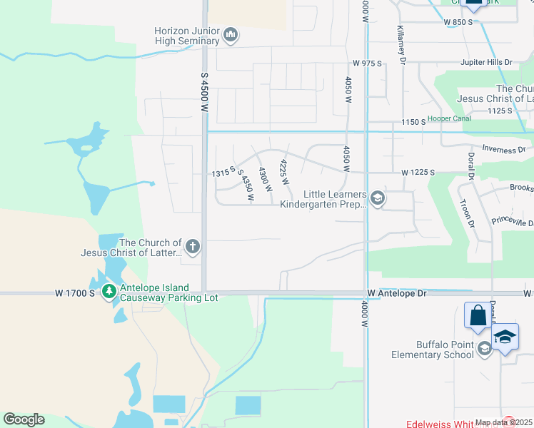 map of restaurants, bars, coffee shops, grocery stores, and more near 4285 West 1425 South in Syracuse