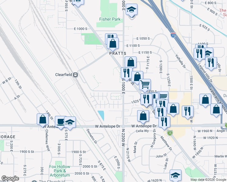 map of restaurants, bars, coffee shops, grocery stores, and more near East Depot Street in Clearfield