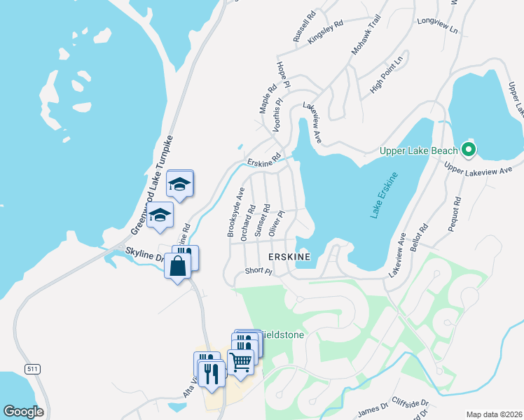 map of restaurants, bars, coffee shops, grocery stores, and more near 31 Orchard Road in Ringwood