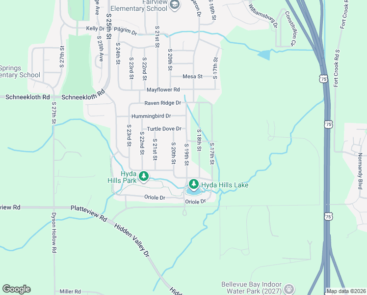 map of restaurants, bars, coffee shops, grocery stores, and more near 14904 South 19th Street in Bellevue