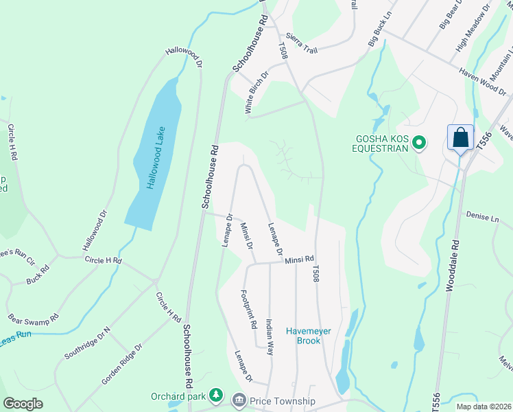 map of restaurants, bars, coffee shops, grocery stores, and more near 27 Lenape Dr in East Stroudsburg