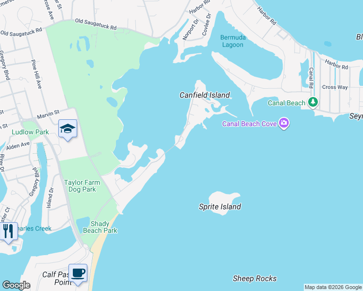 map of restaurants, bars, coffee shops, grocery stores, and more near 30 Shorehaven Rd in Norwalk