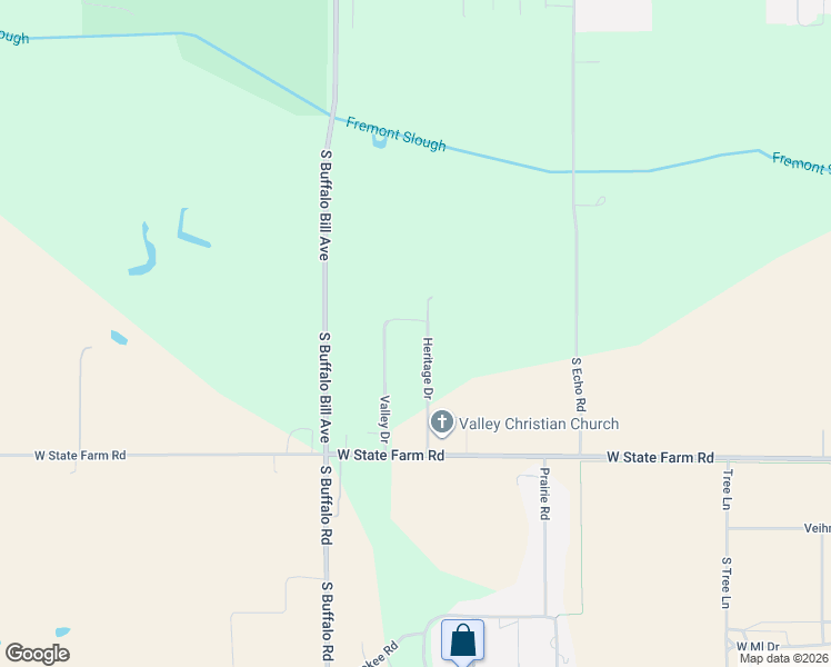 map of restaurants, bars, coffee shops, grocery stores, and more near 4702-4798 Heritage Drive in North Platte