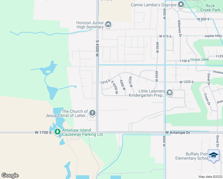 map of restaurants, bars, coffee shops, grocery stores, and more near 4383 1350 South in Syracuse