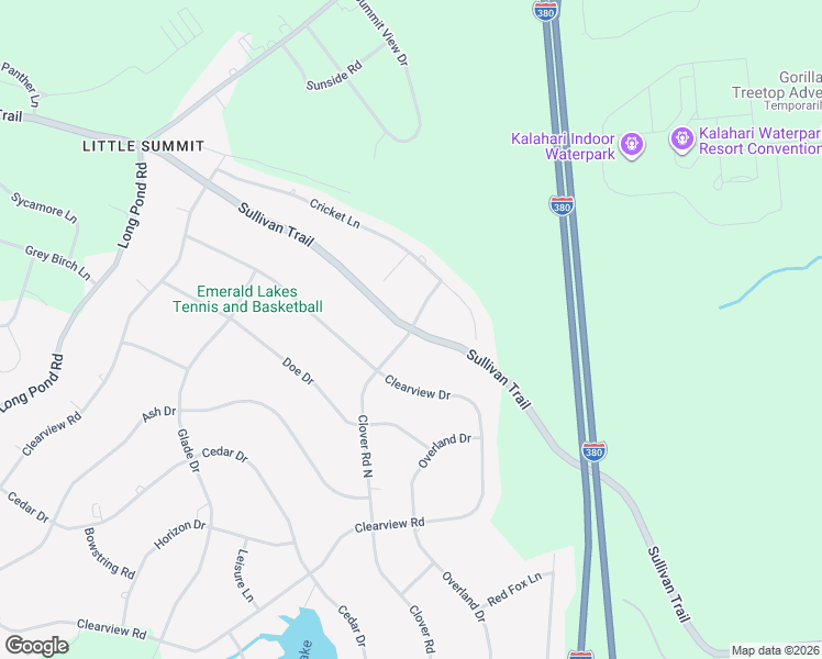 map of restaurants, bars, coffee shops, grocery stores, and more near 35 Sullivan Trail in Emerald Lakes
