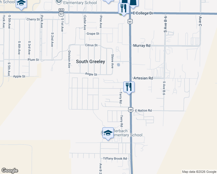 map of restaurants, bars, coffee shops, grocery stores, and more near 402 Williams St in Cheyenne