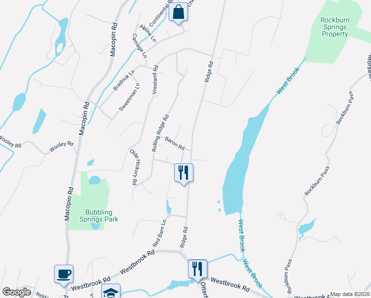 map of restaurants, bars, coffee shops, grocery stores, and more near 4 Carteret Street in West Milford