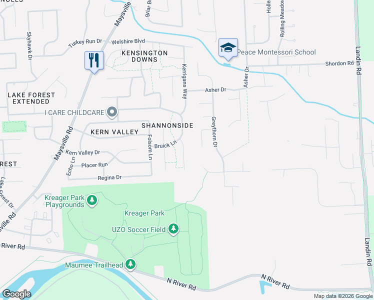 map of restaurants, bars, coffee shops, grocery stores, and more near 1706 Carlow Ct in Fort Wayne
