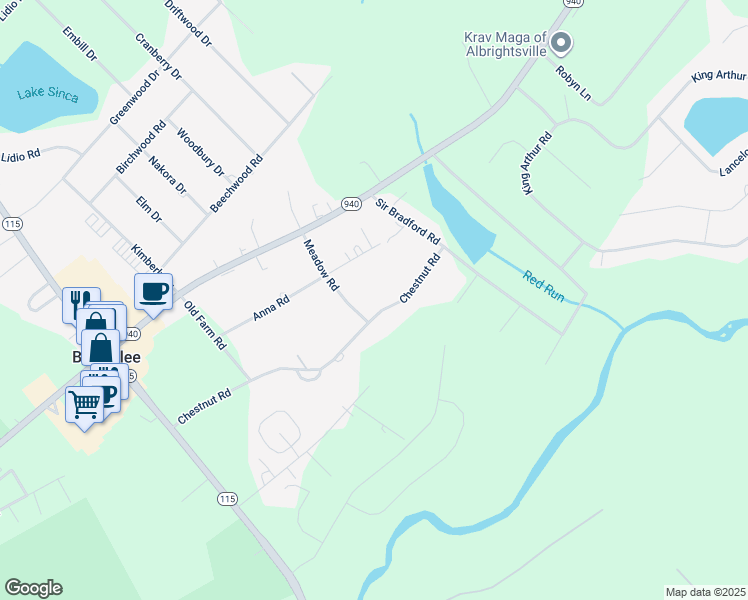 map of restaurants, bars, coffee shops, grocery stores, and more near 325 Chestnut Road in Blakeslee