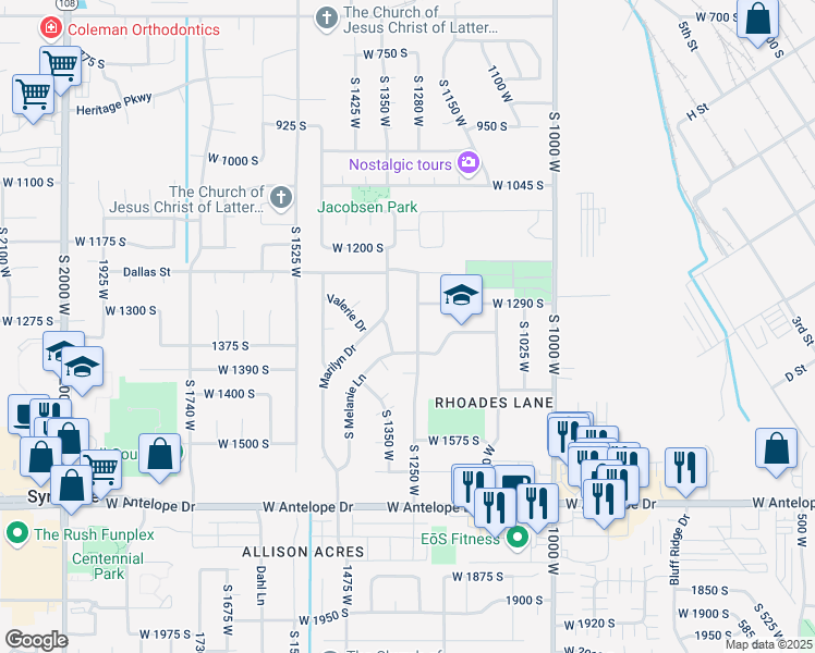 map of restaurants, bars, coffee shops, grocery stores, and more near 1316 Ann Street in Syracuse