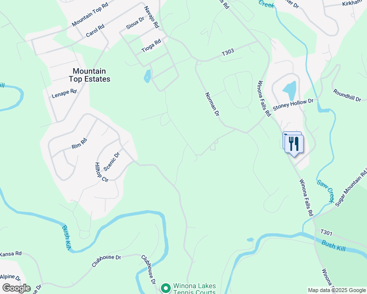 map of restaurants, bars, coffee shops, grocery stores, and more near 141 Homestead Lane in East Stroudsburg