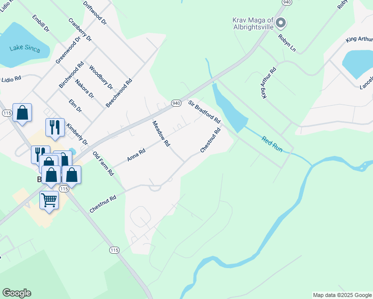 map of restaurants, bars, coffee shops, grocery stores, and more near 325 Chestnut Road in Blakeslee
