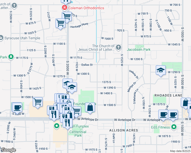 map of restaurants, bars, coffee shops, grocery stores, and more near 1330 Banbury Drive in Syracuse