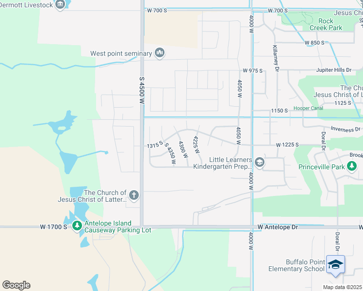 map of restaurants, bars, coffee shops, grocery stores, and more near 1341 4300 West in Syracuse