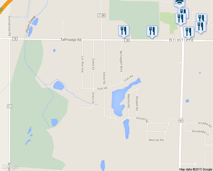 map of restaurants, bars, coffee shops, grocery stores, and more near 1009 Irish Road in Kent