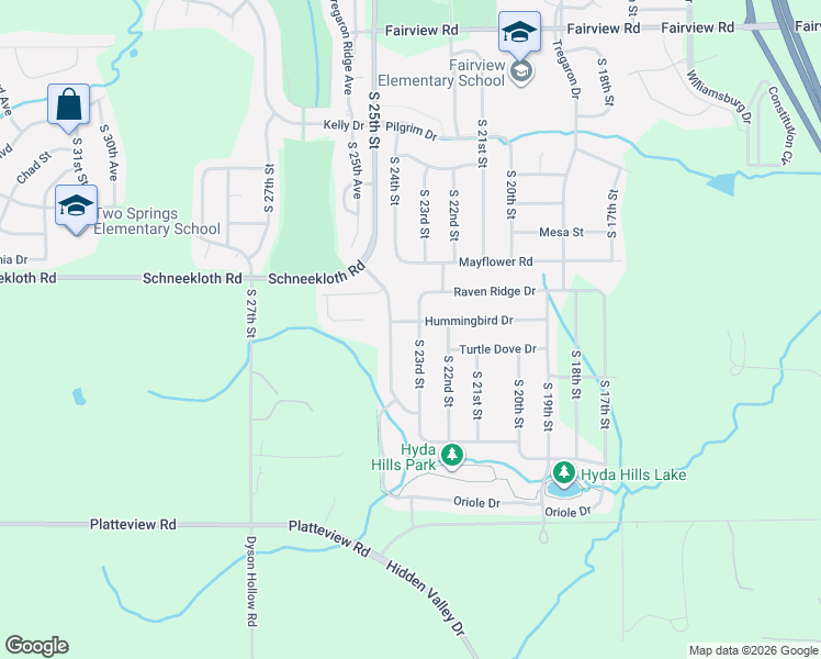 map of restaurants, bars, coffee shops, grocery stores, and more near 14608 South 23rd Street in Bellevue