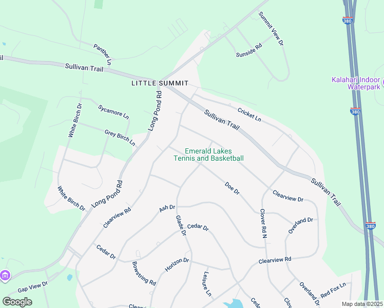 map of restaurants, bars, coffee shops, grocery stores, and more near Doe Drive in Long Pond