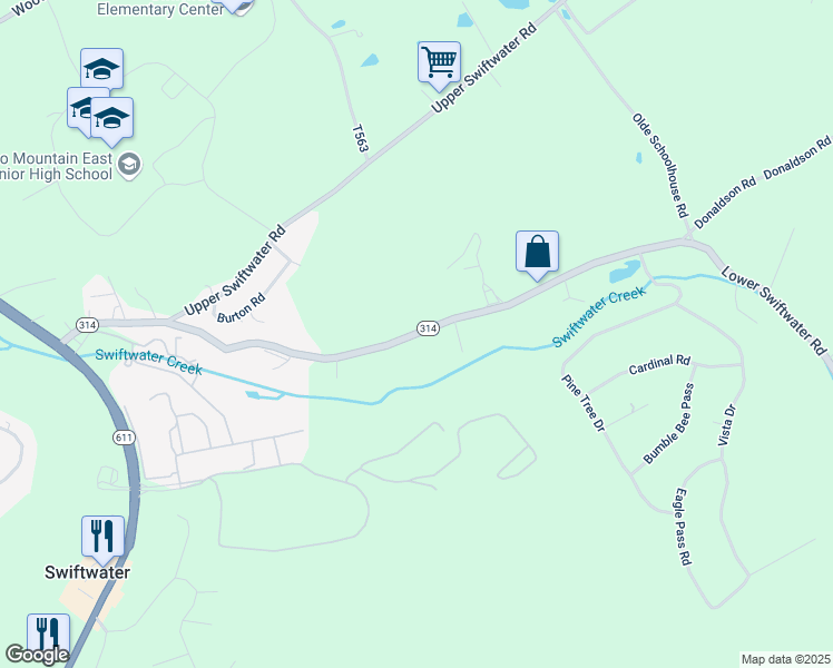 map of restaurants, bars, coffee shops, grocery stores, and more near 217 Lower Swiftwater Road in Cresco