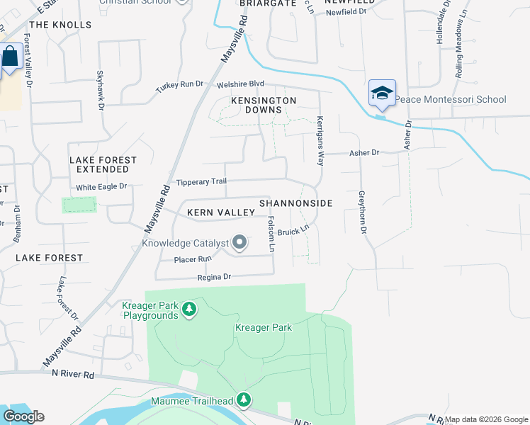 map of restaurants, bars, coffee shops, grocery stores, and more near 1808 Folsom Lane in Fort Wayne