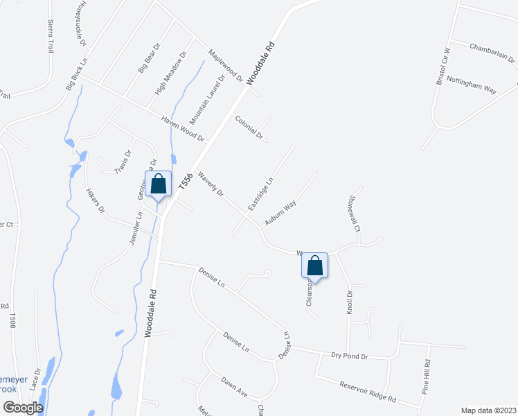 map of restaurants, bars, coffee shops, grocery stores, and more near 2 Eastridge Lane in East Stroudsburg