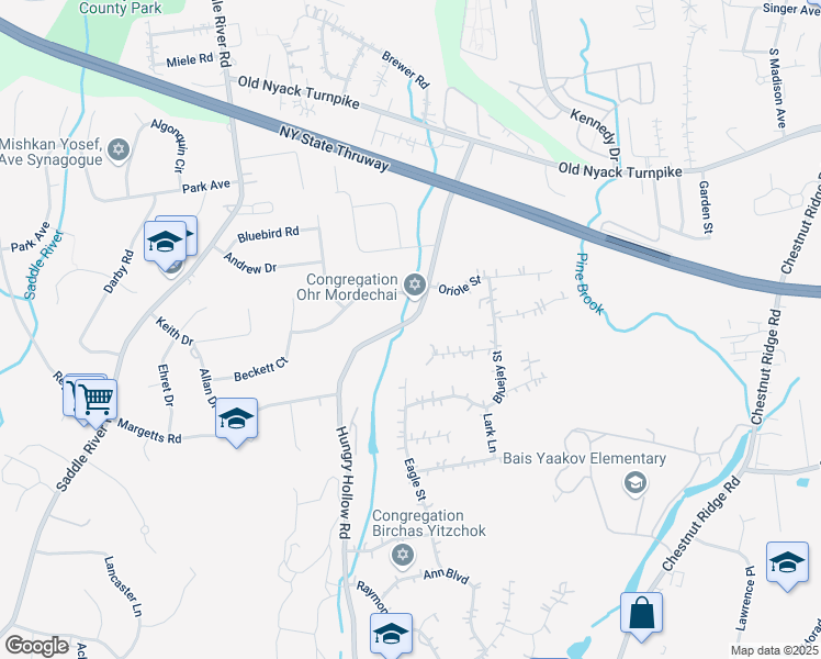map of restaurants, bars, coffee shops, grocery stores, and more near 82 Hungry Hollow Road in Spring Valley